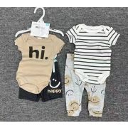 Комплект Смайл 4в1(боди 2шт+брюки+шорты)