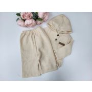 Комплект муслин 2в1(рубашка с капюшоном+штаны)